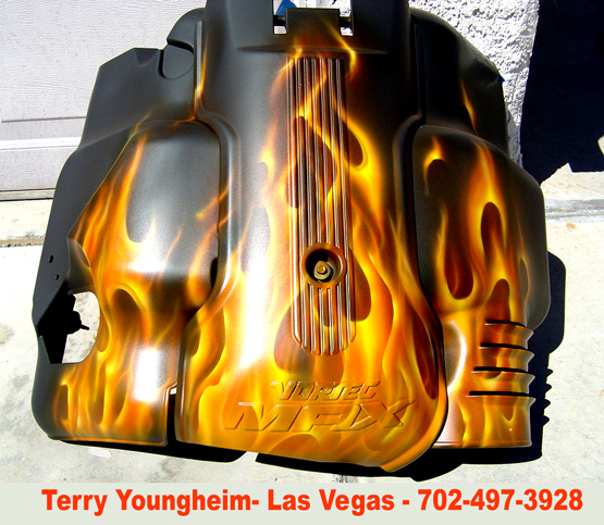Realistic Flames by Terry Youngheim of Las Vegas Airbrushing Photo