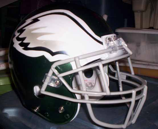 eagle football helmet airbrushed by Don Dalton