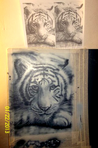 Airbrushed tiger
