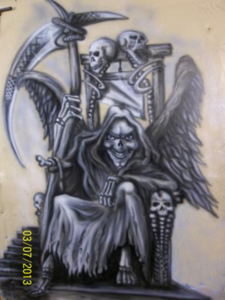 Grim reaper airbrush art