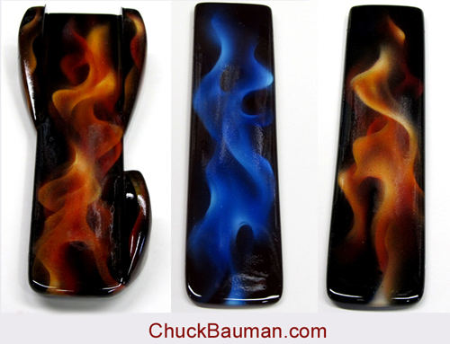 Realistic Flames Airbrushed Pinewood Derby Cars