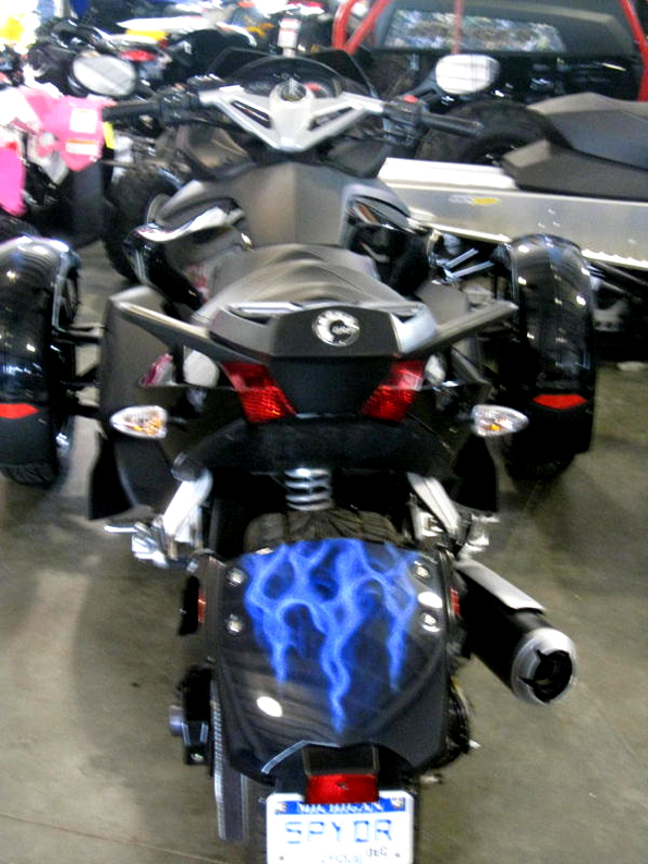 Blue Realistic Flames Motorcycle airbrushed By Chuck Sawyer